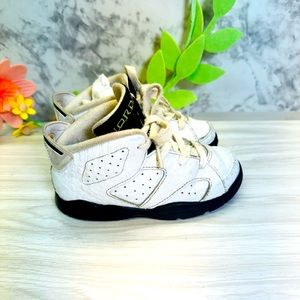 Nike Jordan 6 VI Retro Alligator Toddler Sneakers Shoes Size 9C White Black